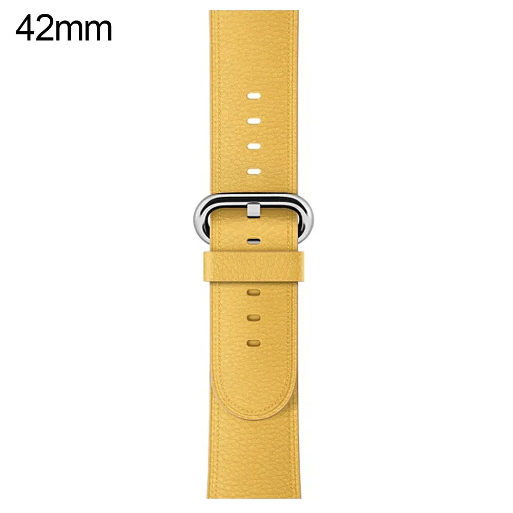 Сплошной цвет искусственная кожа Смарт часы браслет ремешок для iWatch Apple Watch