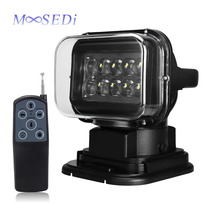 

FLYCAR 12V 24V Rotating Remote Control LED Search Light Emergency Construction Working Lamp for Boat Off road Car SUV ATV Boats