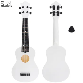 21 Inch Soprano Ukulele 15 Fret 4 Strings Hawaii Guitar Ukelele Musical Instruments with Pick for Beginner Children Kids Gift 1