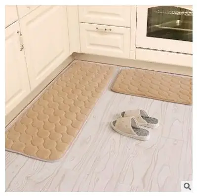 Khaki 50X80+ 60X160 см/комплект коралловый бархатный коврик для кухни нескользящий коврик для ванной комнаты впитывающий воду коврик на кухню домашний половик у двери/Поролоновый коврик - Цвет: Khaki