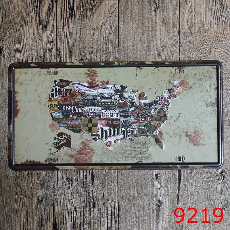 Route 66 Decorative Metal Plates Vintage Metal tin sign Bar Wall art craft painting metal art for Home Bar Pub 15x30cm