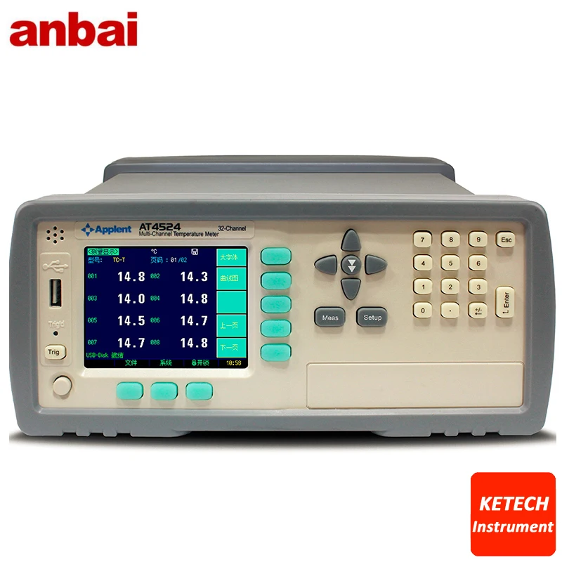 Многоканальный измеритель температуры термопары AT4524 24-канальный термопарный