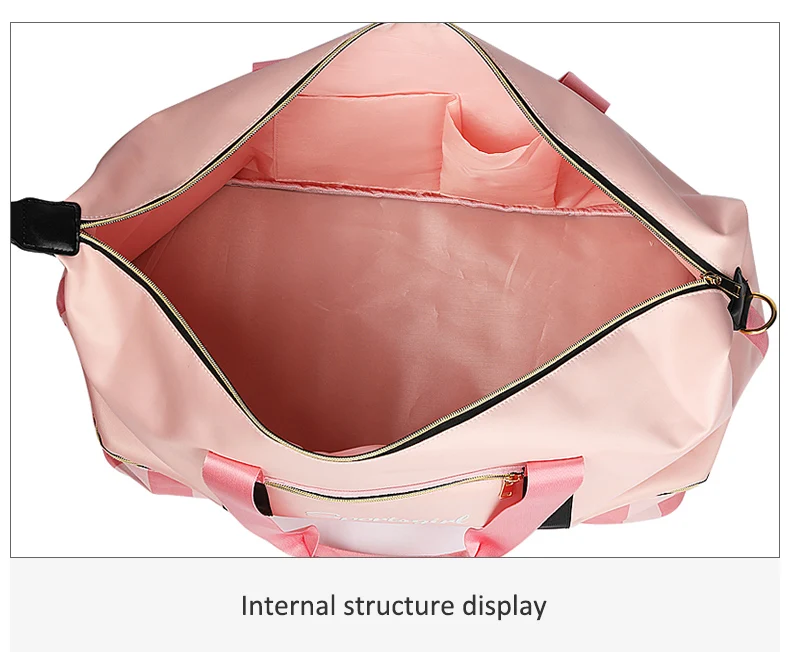 Модные Розовые полосатые путешествия вещевой Carry On багаж, для отпуска сумка обувь сухой мокрой разделены большая для женщин йога сумки XA647WB