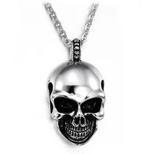 Classical Stainless Steel Skull Man Pendant Necklace Personality punk style 316L Steel Link Chain Jewelry Gift chimdou 2018 new 55cm 13mm 10mm 7mm 316l stainless steel necklace men jewelry cuban chain party gift rock punk style an349