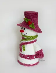 Крючком игрушки амигуруми ручной работы снеговик кукла-погремушка Номер модели: ES0129