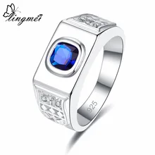 Lingmei atacado banda noivo casamento jóias princessbluewhite zircon prata cor anel tamanho 6-9 frete grátis
