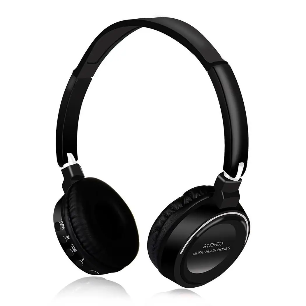 Black Складные Bluetooth наушники с усиленным басом со встроенным микрофоном для планшетов смартфонов и потоковой передачи музыки - Цвет: Black