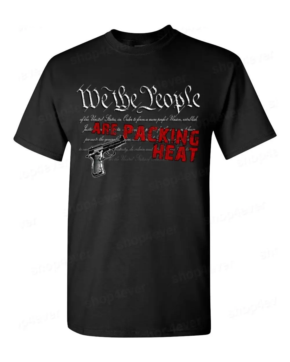 Футболка с надписью We The People Are Packing Heat удобная повседневная футболка короткими