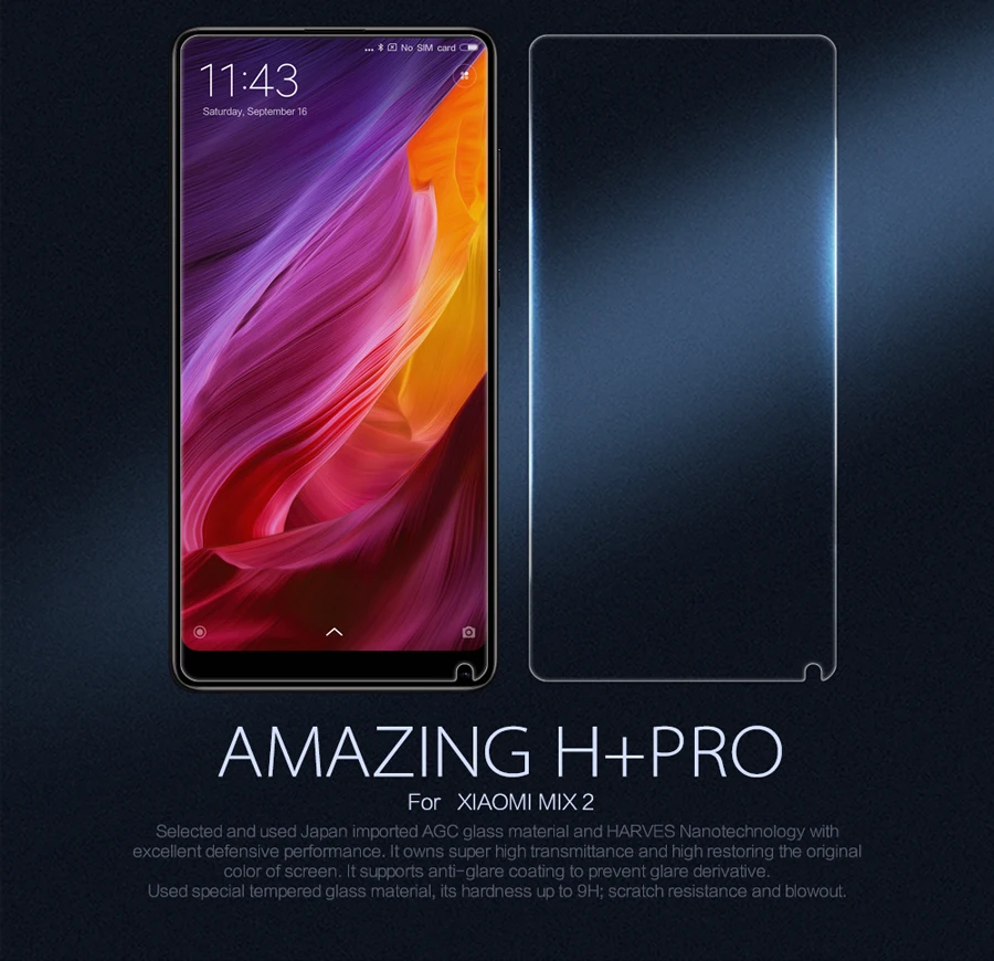 

Nillkin Tempered Glass Film for XIAOMI Mi MIX 2 MIX 2S Amazing H+Pro Nano Anti-Explosion 9H hard Protective Screen Protector