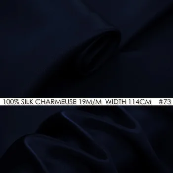 

CISULI SILK CHARMEUSE SATIN 114cm width 19momme/100% Pure Mulberry Silk Fabric/China Silk Tissu Suppliers Midnight Blue NO 73