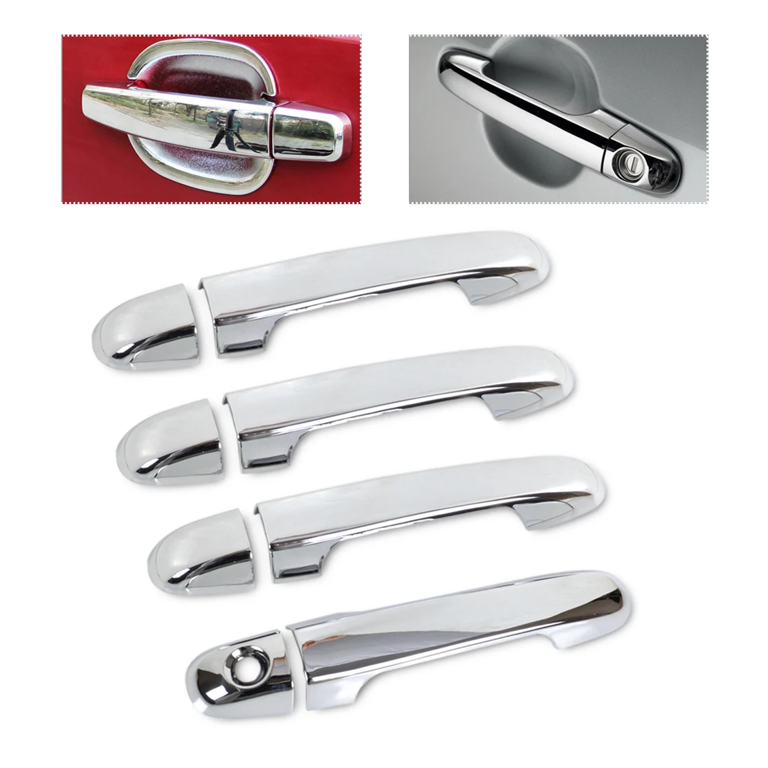 

DWCX Car Stylings New Chrome Door Handle Cover Trim Moldings Fit for Hyundai Elantra (HD) i30 (FD) 2007 2008 2009 2010 2011