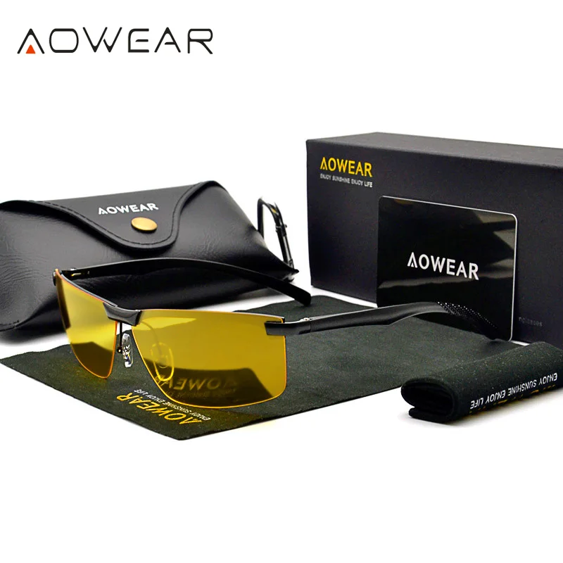 Comprar Gafas de visión nocturna para hombre Gafas de conducción nocturna HD Gafas de sol polarizadas amarillas para conductor Oculos Gafas de sol