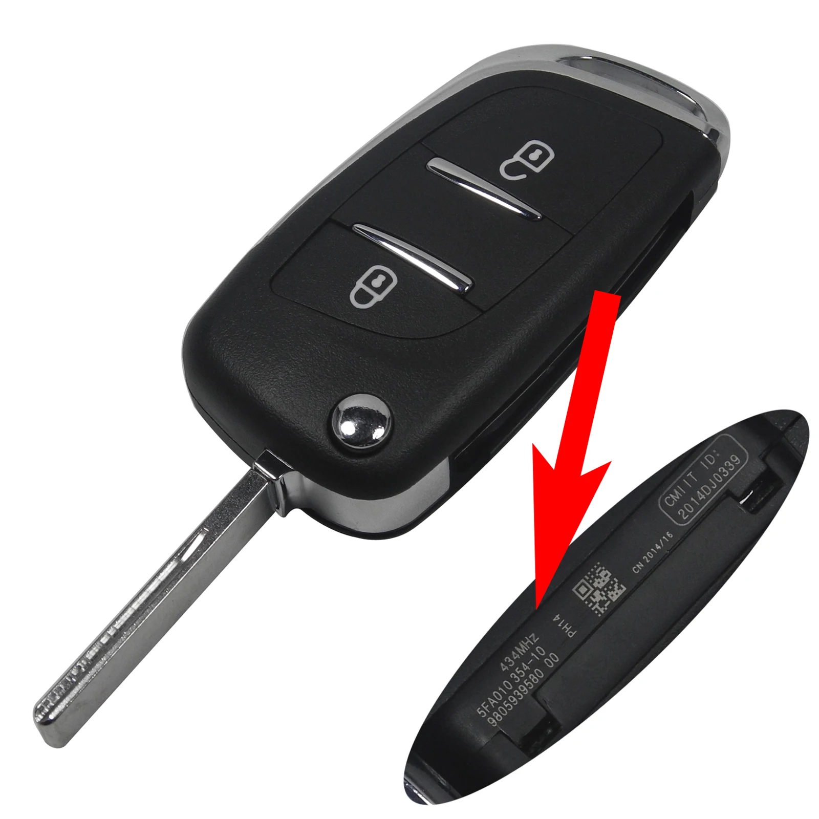 

jingyuqin 2 Button Modified Flip Remote Key Shell for Peugeot 307 408 308 for Citroen C4 C5 CE536 Uncut Blade Styling