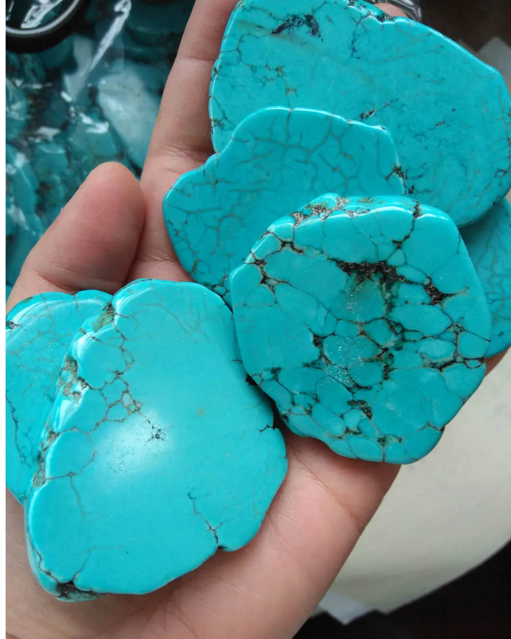 40 80mm (1.6 3&quot;)Turquoise Slab Pop Grip Phone Socket Large Belt Buckle Turquoise Stone Nuggets ...