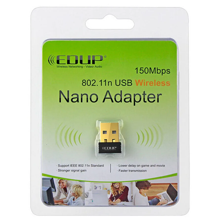 USB Wi Fi адаптер EDUP EP N8553 150 Мбит/с чипсет MTK7601 Nano для ноутбука Windows WIN7 Linux оптовая