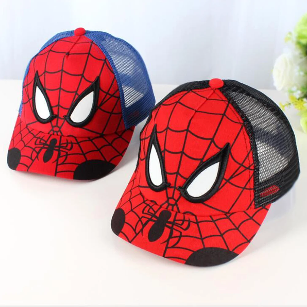 

Hat Marvel Spiderman New Spider Man Cap Adjustable Red Fitted Baseball Sunhat Blue Cosplay Accessary