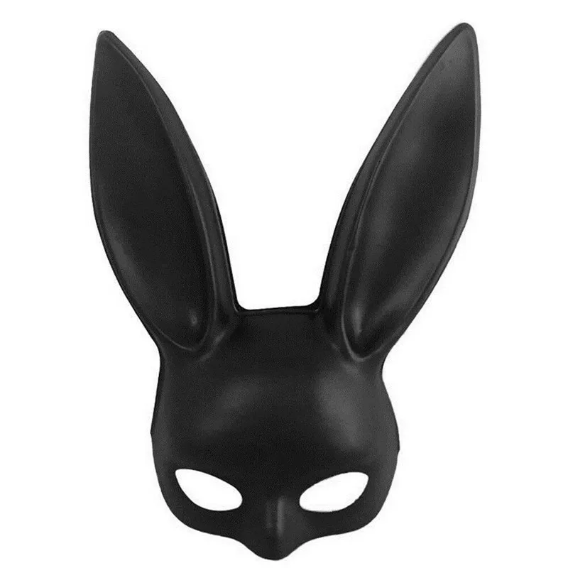 Mark Black/женская сексуальная маска с кроличьими ушками, милые длинные уши кролика, повязка маска на Хэллоуин, маскарад, вечерние аксессуары для косплея - Color: Black matte