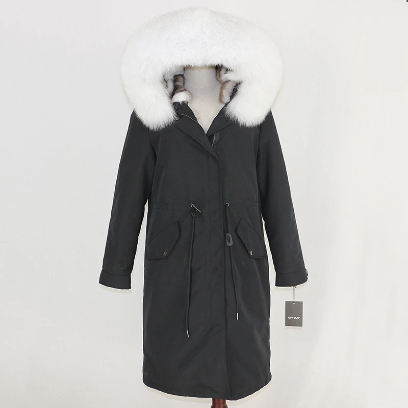 OFTBUY X-long Водонепроницаемая парка, пальто с натуральным мехом, зимняя куртка для женщин, воротник из натурального меха енота, подкладка из лисьего меха, теплая Толстая Уличная одежда