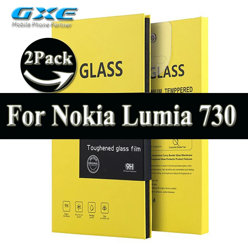 Закаленное стекло gxe(с уровнем твердости 9 H/0.25D/0,26 мм) для microsoft Nokia Lumia 530 550 620 640 XL 650 720 730 950 Экран протектор пленка 2 шт./лот - Цвет: For Lumia 730