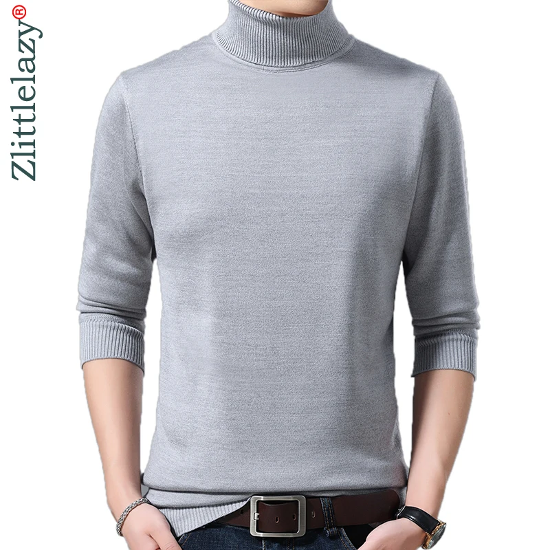 

2019 brand turtleneck autumn winter warm pullover knitted male sweater men solid dress thick high neck mens sweaters jersey 1253