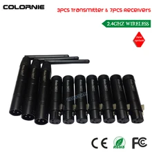 DHL DMX512 Беспроводная система 7 шт приемник и 3 шт передатчик DMX Dfi DJ 2,4G компактный