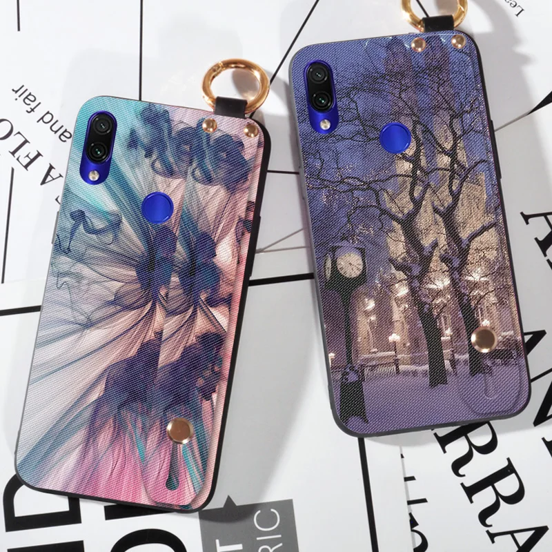 

Luxury Rivet Strap Stand Phone Case For XiaoMi Redmi Note 5 6 7 Pro Case Fabric Cover For Redmi Go S2 Y2 / Mi A2 Lite