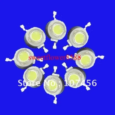 

100pcs/lot 1W Super Bright High Power White LED 100LM Free shipping