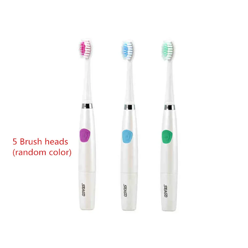 Seago SG-612 Electric Sonic toothbrush Intelligent 2 mins timer 5 brush heads Battery Power ABS/TBE Tooth teeth brush Oral Care Seago SG-612 Electric Sonic toothbrush Intelligent 2 mins timer 5 brush heads Battery Power ABS/TBE Tooth teeth brush Oral Care