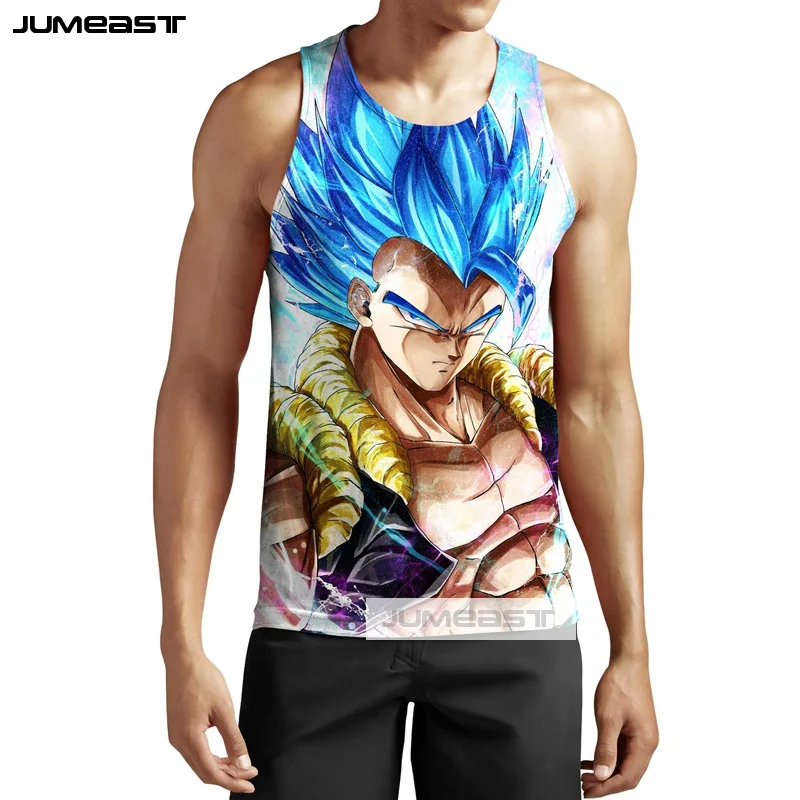 Jumeast бренд 3d печатных комиксов Dragon Ball супер мужские/женские топы Футболка супер Saiyal Унисекс Без Рукавов Рубашка гусарский жилет - Цвет: 17