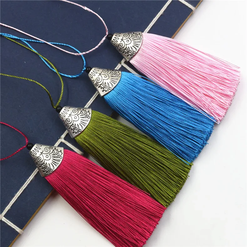 SEA MEW 5 PCS 80mm*20mm Handmade Polyester Tassel Pendant For Jewelry Making SEA MEW 5 PCS 80mm*20mm Handmade Polyester Tassel Pendant For Jewelry Making