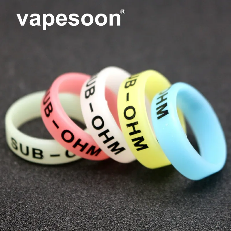 

5pcs Luminous Silicone Rings Anti-Slip Bands 24x7x1.5mm Vape Band Decorate Rings For Mods RBA RDA Atomizers