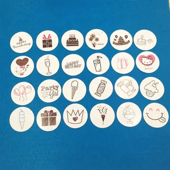 

2400pcs/lot 24Style Self-adhesive Stickers Label Sticker DIY Hand Made Gift /Cake Paper Sticker tag