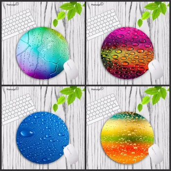 

Mairuige Water Drops into the Colorful Glass Round mouse pad gamer play mats Size for 20X20CM 22X22CM Gaming Speed Mousepads