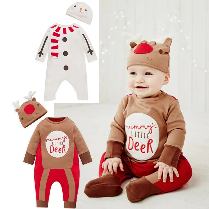 Christmas Baby Boy Girl Clothing Deer Snowman Jumpsuit Long Sleeve Christmas Baby Boy Girl Clothing Deer snowman Jumpsuit Long Sleeve Cotton Cute Romper Hat Outfits Clothes Baby Boys-in Rompers from Mother & Kids on ... - Christmas Baby Boy Girl Clothing Deer Snowman Jumpsuit Long Sleeve