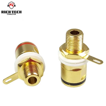 

8pcs Copper Gold Plated Binding Post panel Connector black+red color