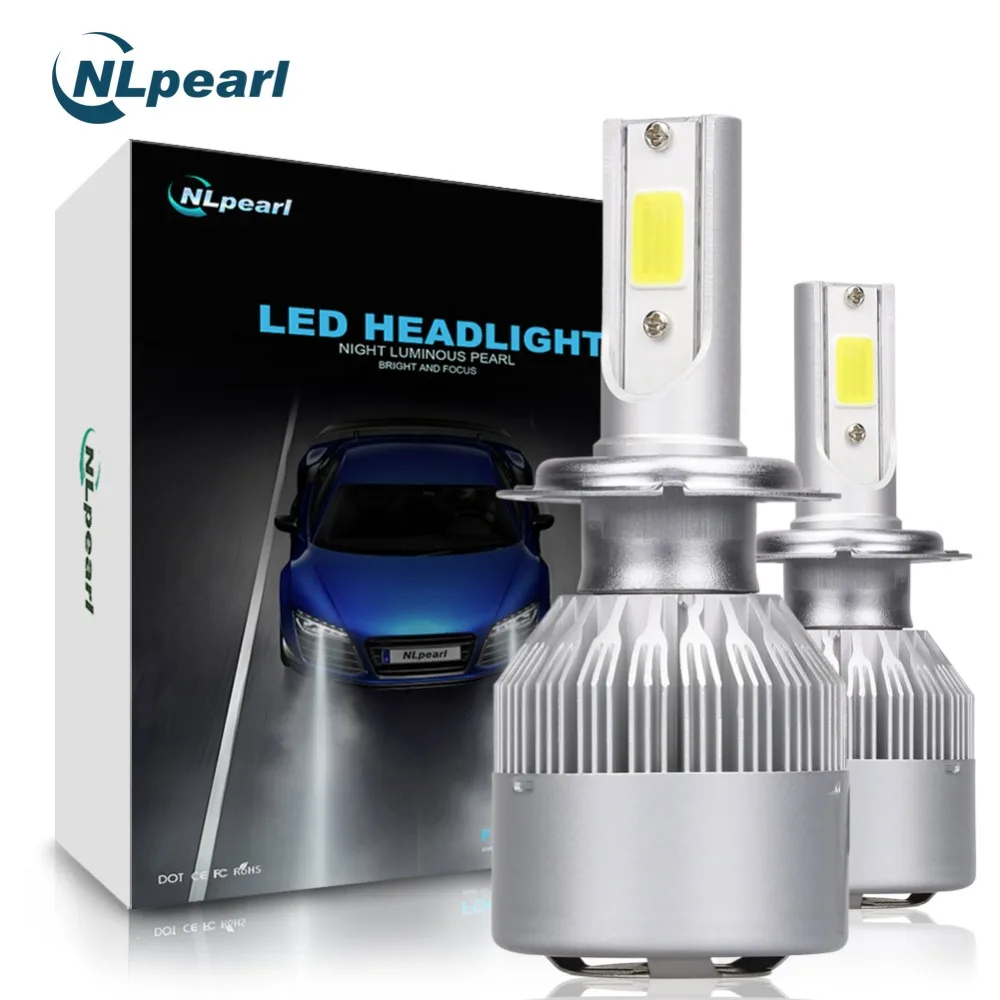 

NLpearl C6 2Pcs COB 6000K White H7 Led Canbus Car Headlight Bulbs H11 H1 H3 H13 9012 9005 9006 H4 Super Led H7 Canbus Free Error