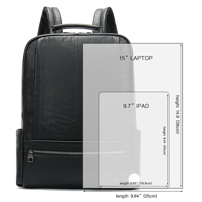PNDME casual simple high quality genuine leather men's women's backpack travel cowhide black large capacity 15 inch laptop bag PNDME casual simple high quality genuine leather men's women's backpack travel cowhide black large capacity 15 inch laptop bag