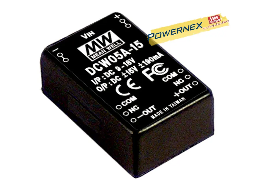 

[PowerNex] MEAN WELL original DCW05A-15 15V 190mA meanwell DCW05 15V 5W DC-DC Regulated Dual Output Converter