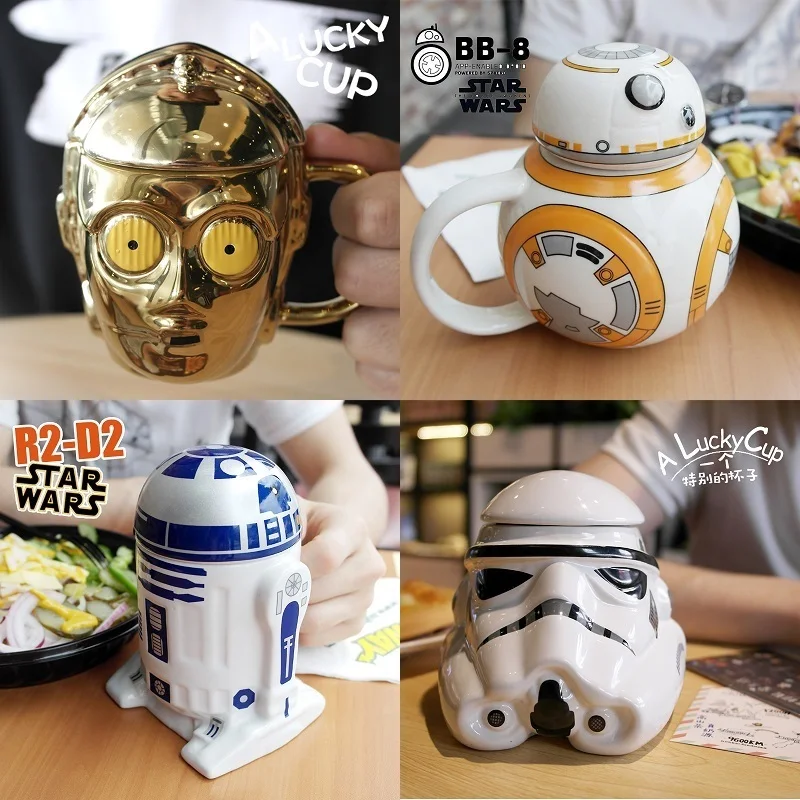 Beste Star Wars Lucky Koffie Mok R2D2 BB Darth vader 3D Koffie En Drink Cup Hoge Temperatuur Fabricage Keramiek Gratis Verzending