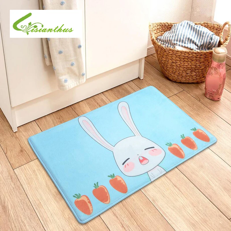 Doormats Entrance Mat Easter Rabbit Print Bathroom Kitchen Carpet House