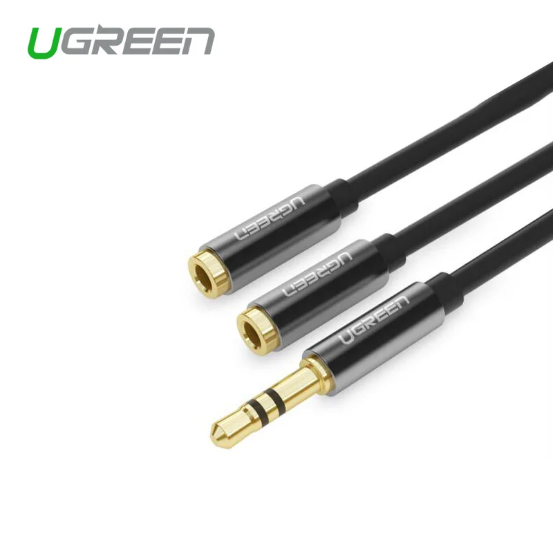 Ugreen сплиттер для наушников аудио кабель 3 5 мм штекер 2 гнездо адаптер Aux iPhone Samsung MP3
