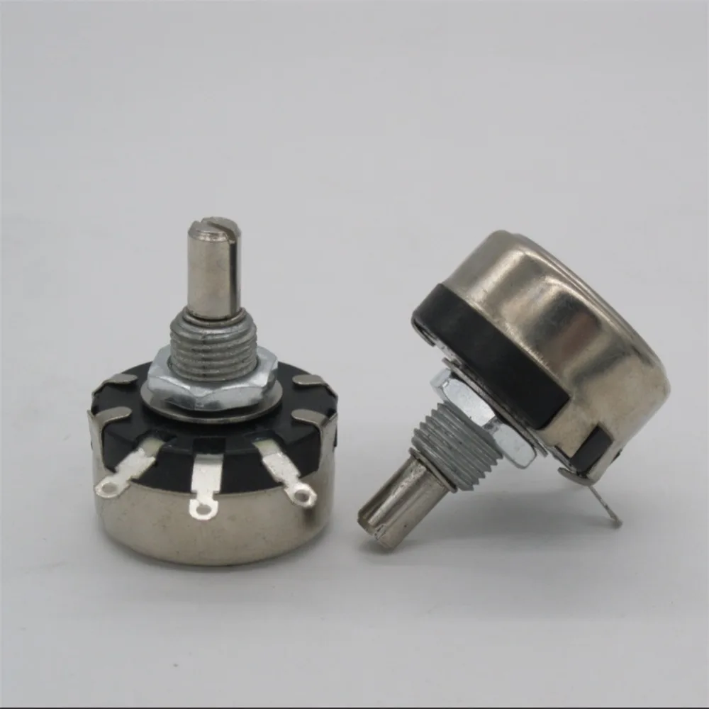 5 шт. WX110(010) 4 7 k ohm 3 клеммы для спайки 6 мм круглый металлический вал однооборотный