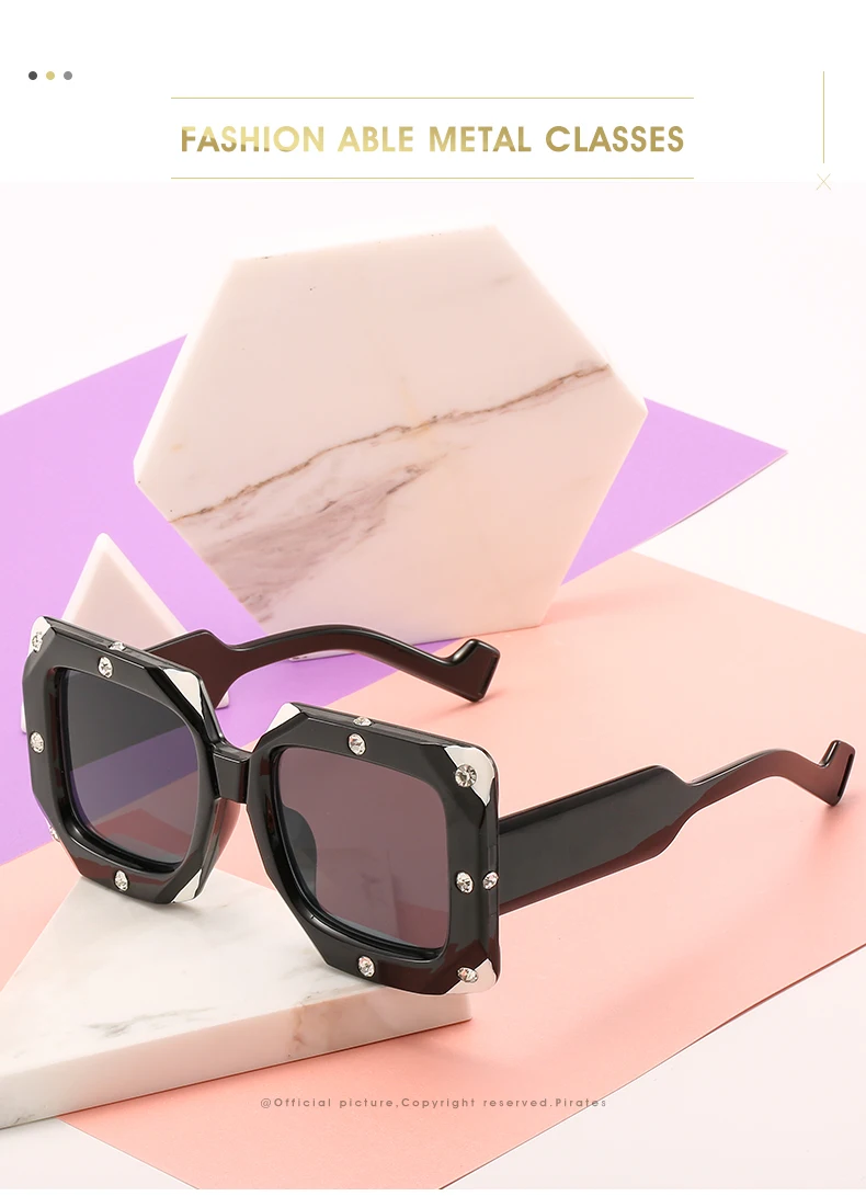 Женские квадратные солнцезащитные очки, стразы, новинка, стильные солнцезащитные очки, фирменный дизайн, Женская Большая оправа, очки для улицы