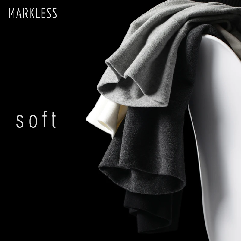 Markless cuello alto Camisa de algodón T hombres otoño invierno cálido manga larga Camiseta Plus tamaño M-3XL Multi-color nuevas camisetas para hombre 7624
