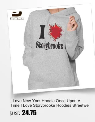 Я люблю Нью-Йорк, худи Once Upon A Time I Love Storybrooke, худи, уличная одежда, хлопковые толстовки, женские синие простые пуловеры, худи