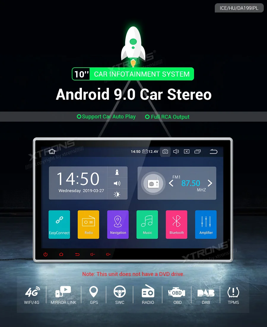 Cheap 10.1" Android 9.0 Pie OS Single Din Car Multimedia One Din Car Navigation GPS 1 Din Autoradio with 5 Adjustable Viewing Angles 1