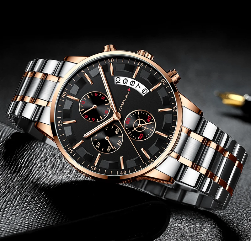 Relogio Masculino 2019 Mens Watches Top Brand Luxury Crrju New Fashion Business Chronograph Black Male Wristwatch Men Watch 2019 (17)