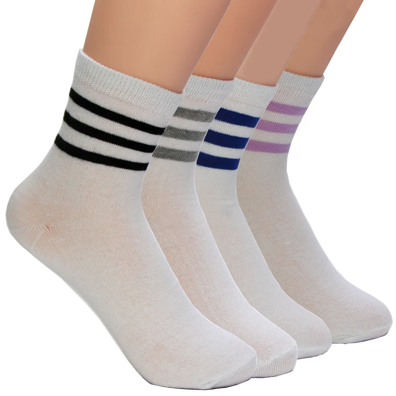Модные новые милые весенне-осенние зимние полосатые белые однотонные короткие носки, подходящие для 34-42 Ярда, милые женские носки хорошего качества