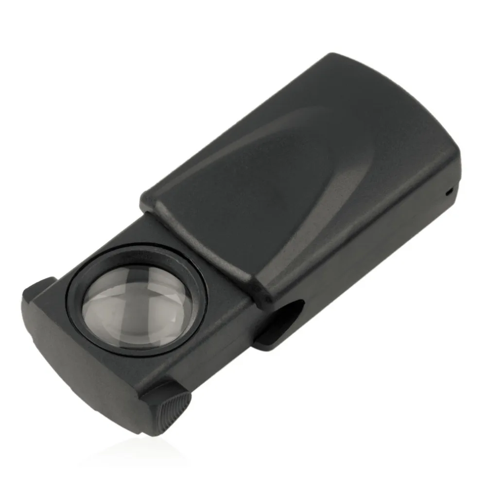 

1pc Mini Pocket 30x21mm Black Microscope LED fold eye Jewelry Loupe Pull Type Jewelry Magnifier with LED Light Jewelry Loupe