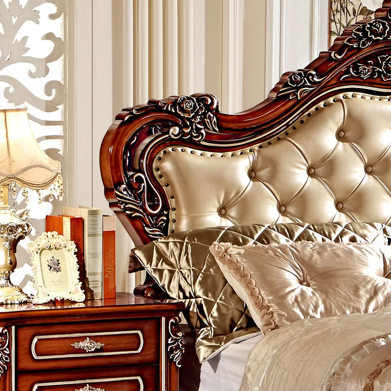 European Style Double Bedroom Set Wit Beside Table,dressing Table Set &4 Doors Wardrobe From Foshan Furniture
